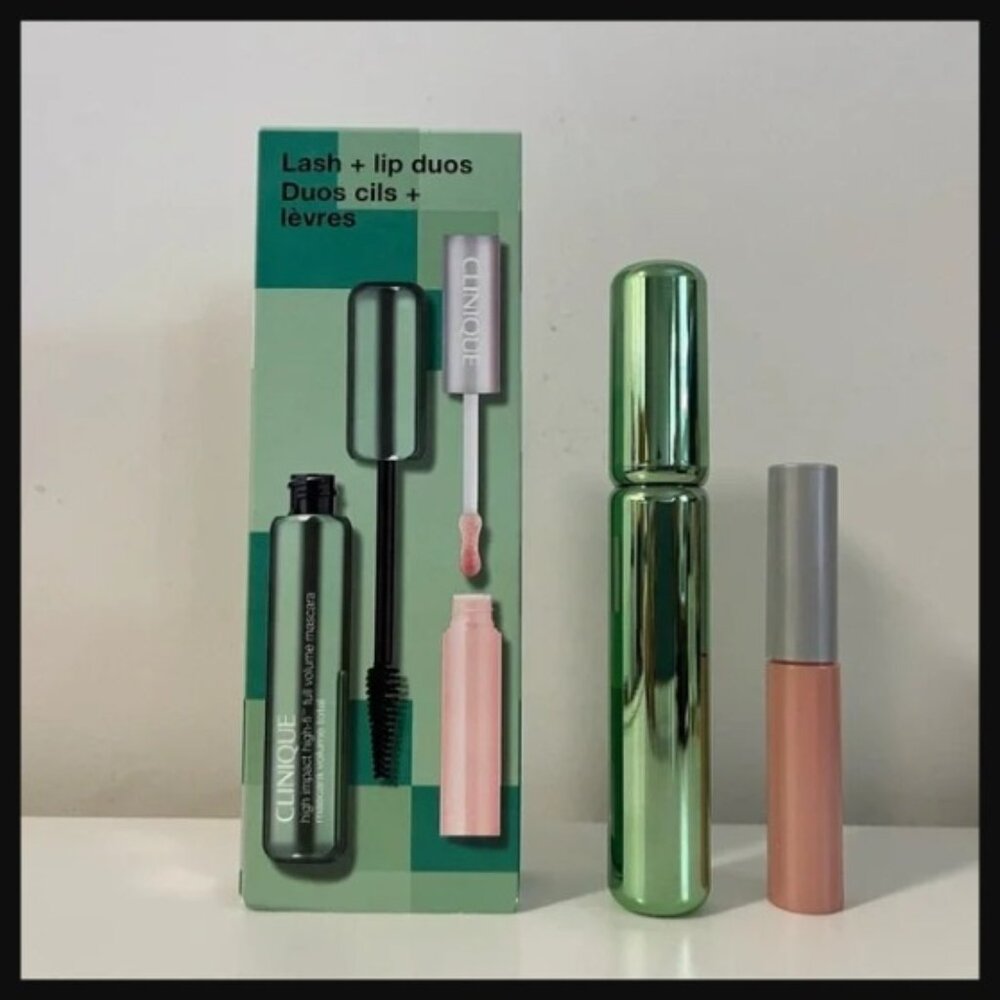 Clinique Lash and Lip Duo airkiss pop gloss & black mascara NIB